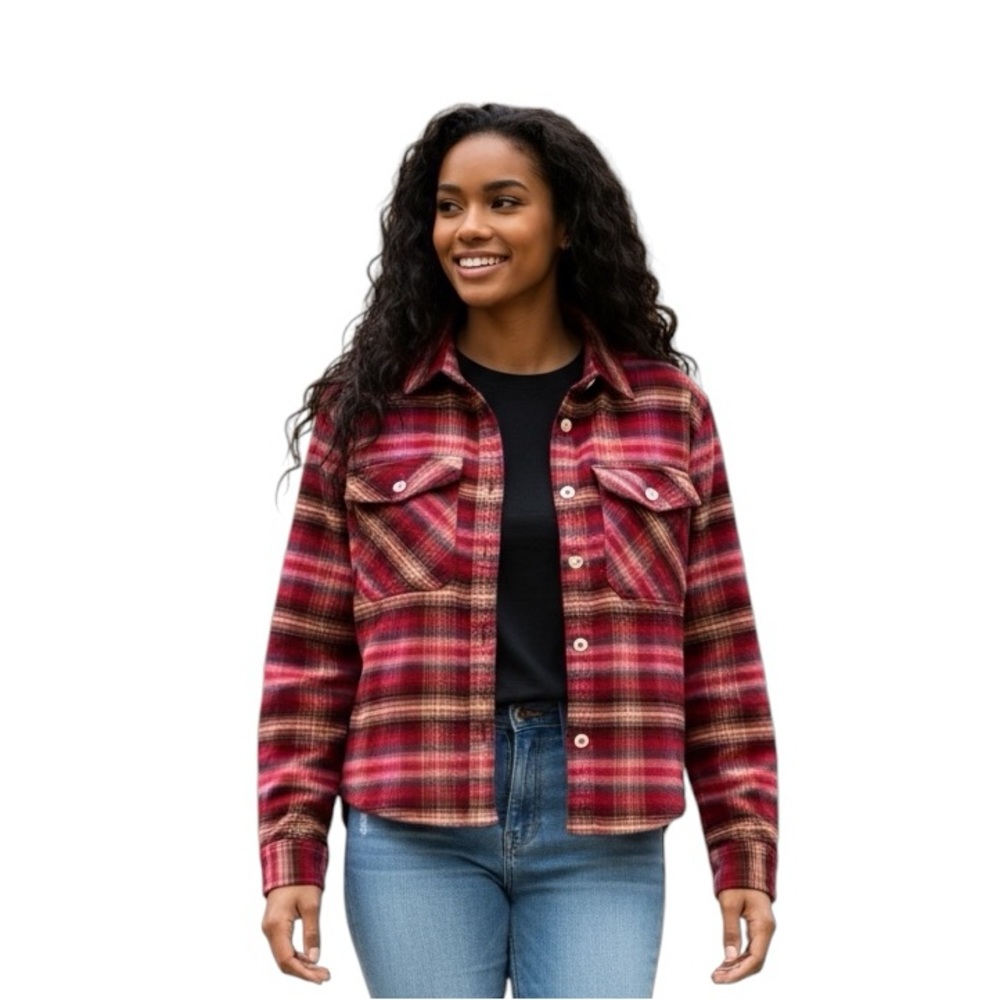 Stio cotton flannel plaid boho chic weastern cowgirl,cottage core shirt, jacket